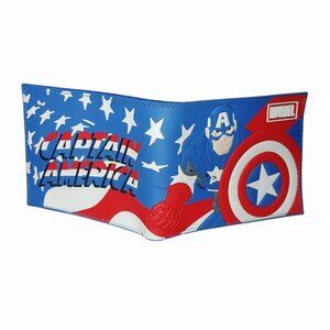Marvel Captain America Bi Fold Wallet Officially Licensed Stars Stripes Design